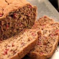gluten free cranberry walnut bread sliced