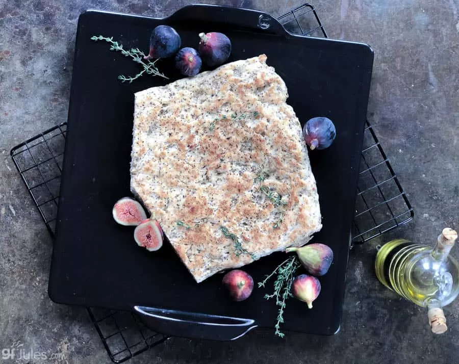 gluten free focaccia overhead