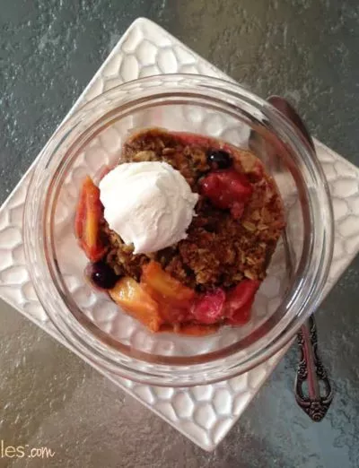 gluten free fruit crisp with cocowhip