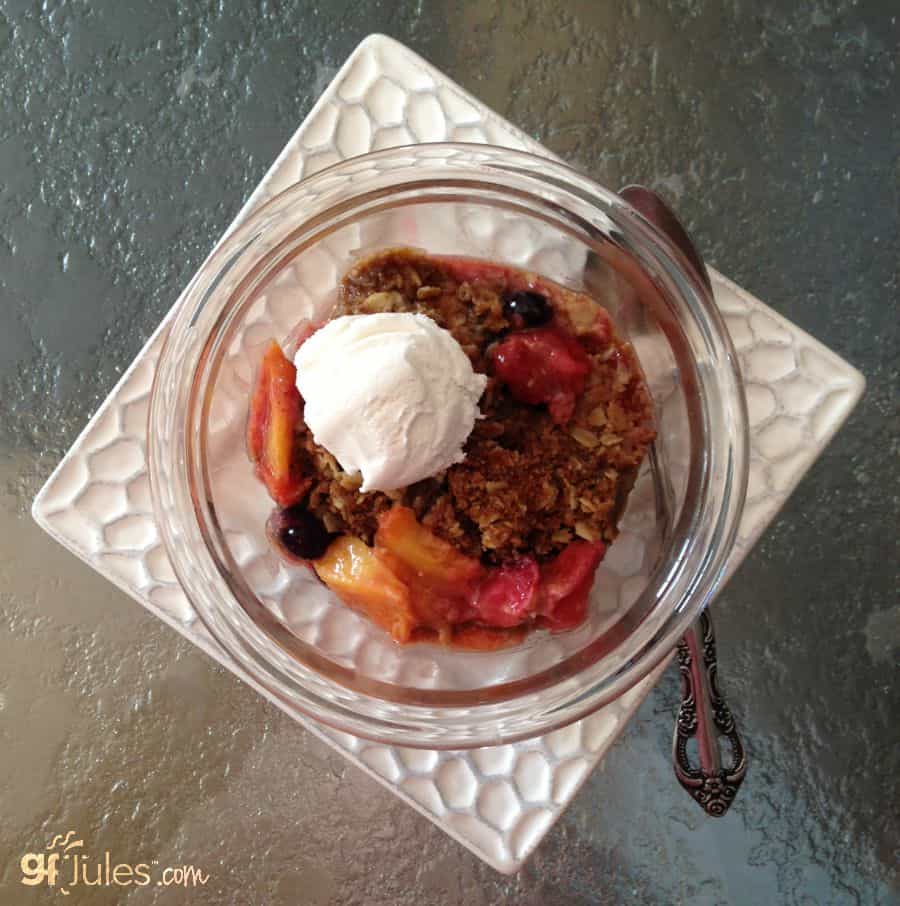 gluten free fruit crisp with cocowhip
