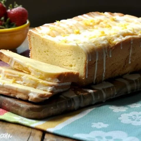 gluten free lemon pound cake with berries  gfJules.com