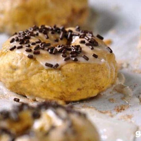 gluten free pumpkin donut with sprinkles - gfJules