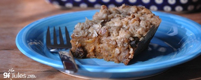 gluten free sweet potato casserole on plate - gfJules