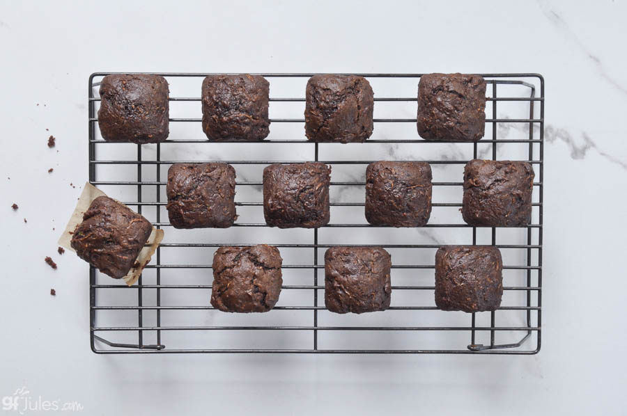 gluten free zucchini brownies on rack