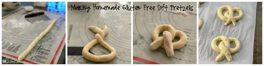 making homemade gluten free soft pretzels