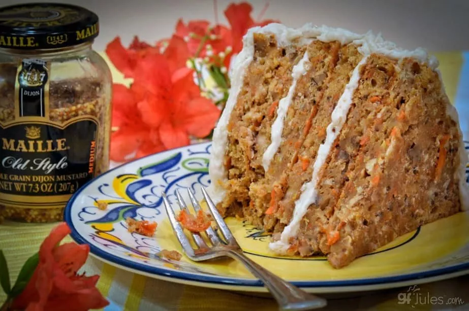 secret ingredient gluten free carrot cake with mustard