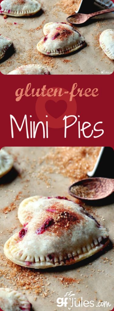 Gluten Free Mini Pies for Valentine's Day or anytime - handheld deliciousness everyone will love to share! gfJules.com