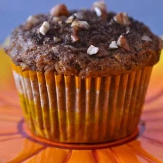 Pumpkin zucchini muffin made with gfJules Gluten Free Muffin Mix