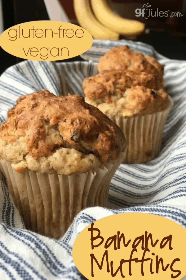 A great gluten free banana muffin is one of my favorite breakfast treats. This recipe adds yummy blueberries for the perfect gluten free, lower fat muffin!