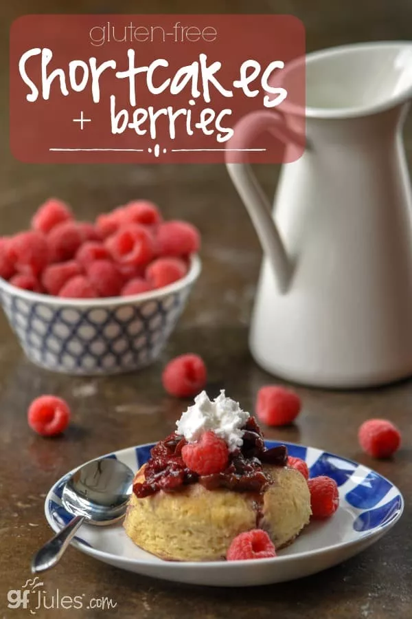 Gluten Free Shortcakes Recipe brings the taste of summer home anytime! These light, airy cakes are just as good as their gluten-filled cousins. This will become one of your family's favorite, go-to, easy dessert recipes!