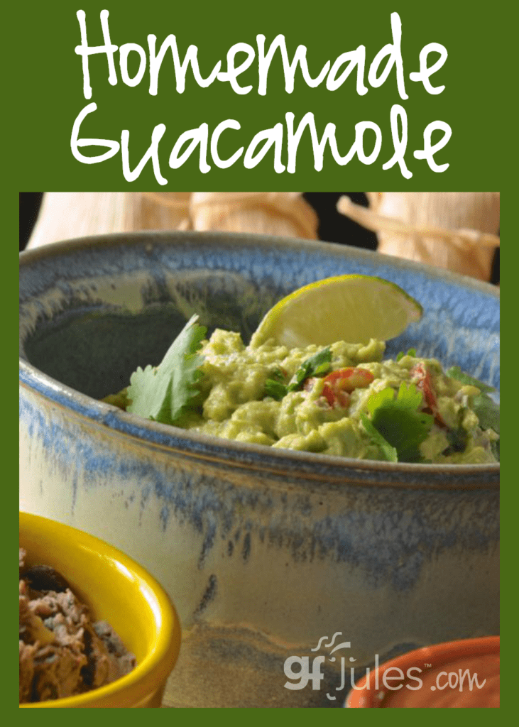 Homemade guacamole is super easy to make and will knock the socks off any store-bought guac. Oh, and it's naturally gluten free!