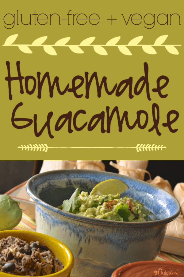 Homemade guacamole is super easy to make and will knock the socks off any store-bought guac. Oh, and it's naturally gluten free and vegan!