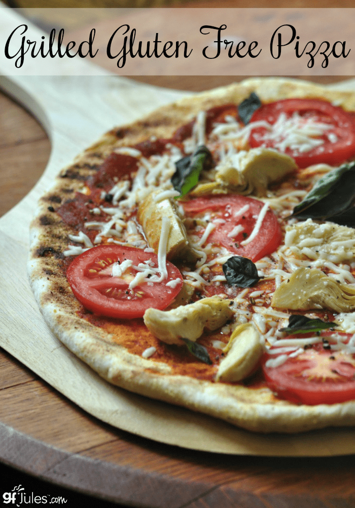 Summer is the perfect time for a grilled gluten free pizza! No heating up the kitchen, faster cooking & that great smoky, grilled flavor. So much to love! gfjules.com 