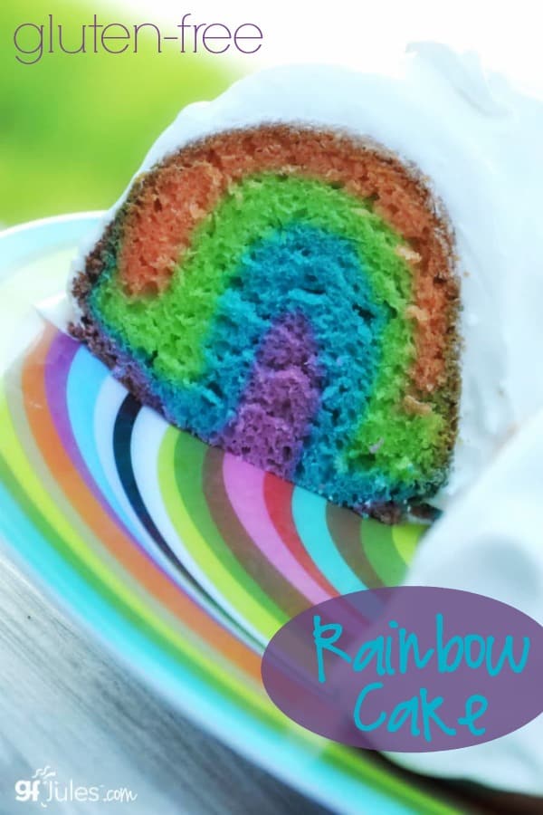 Gluten Free Rainbow Cake by gfJules will brighten anyone's day. AND it's simple to make!