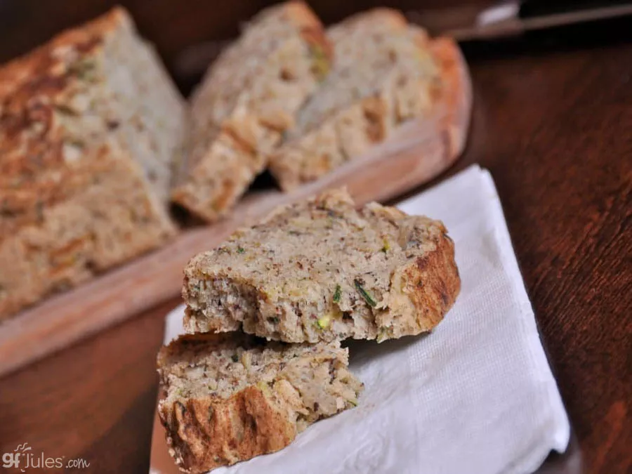 gluten free lentil zucchini bread sliced V | gfJules