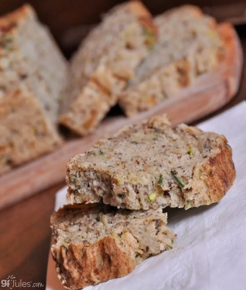 gluten free lentil zucchini bread sliced V | gfJules