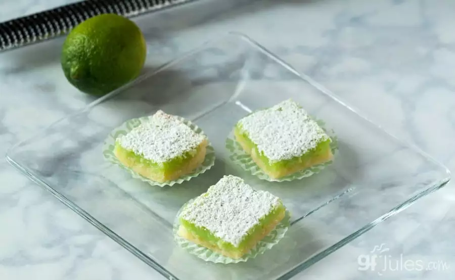 gluten free lime bars with lime