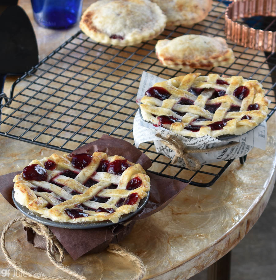 gluten free mini cherry pies on rack | gfJules