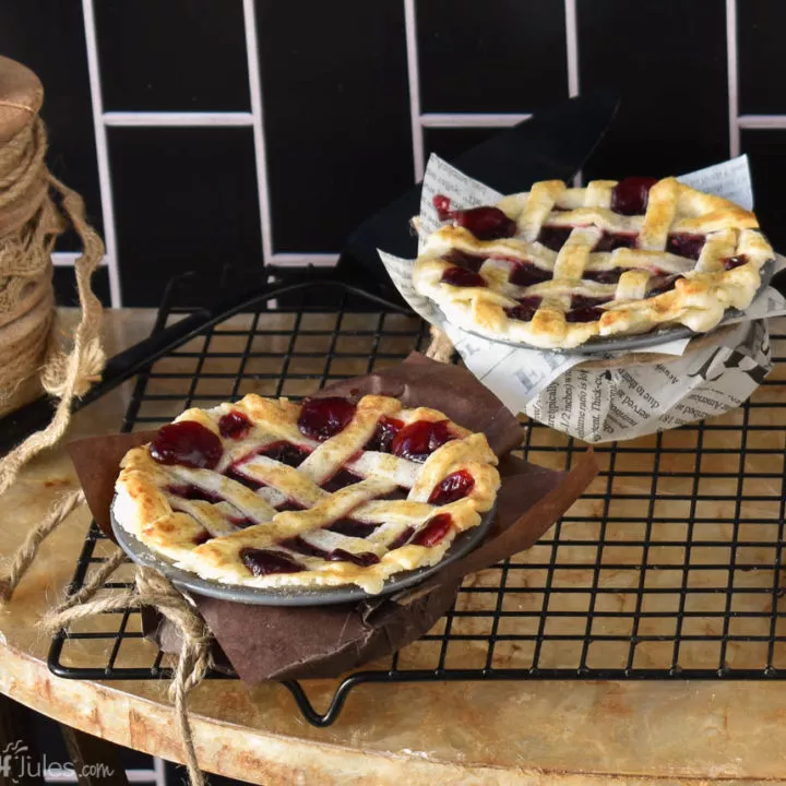 gluten free mini cherry pies on rack with twine | gfJules
