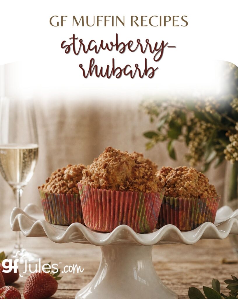 gluten free strawberry rhubarb muffins | gfjules