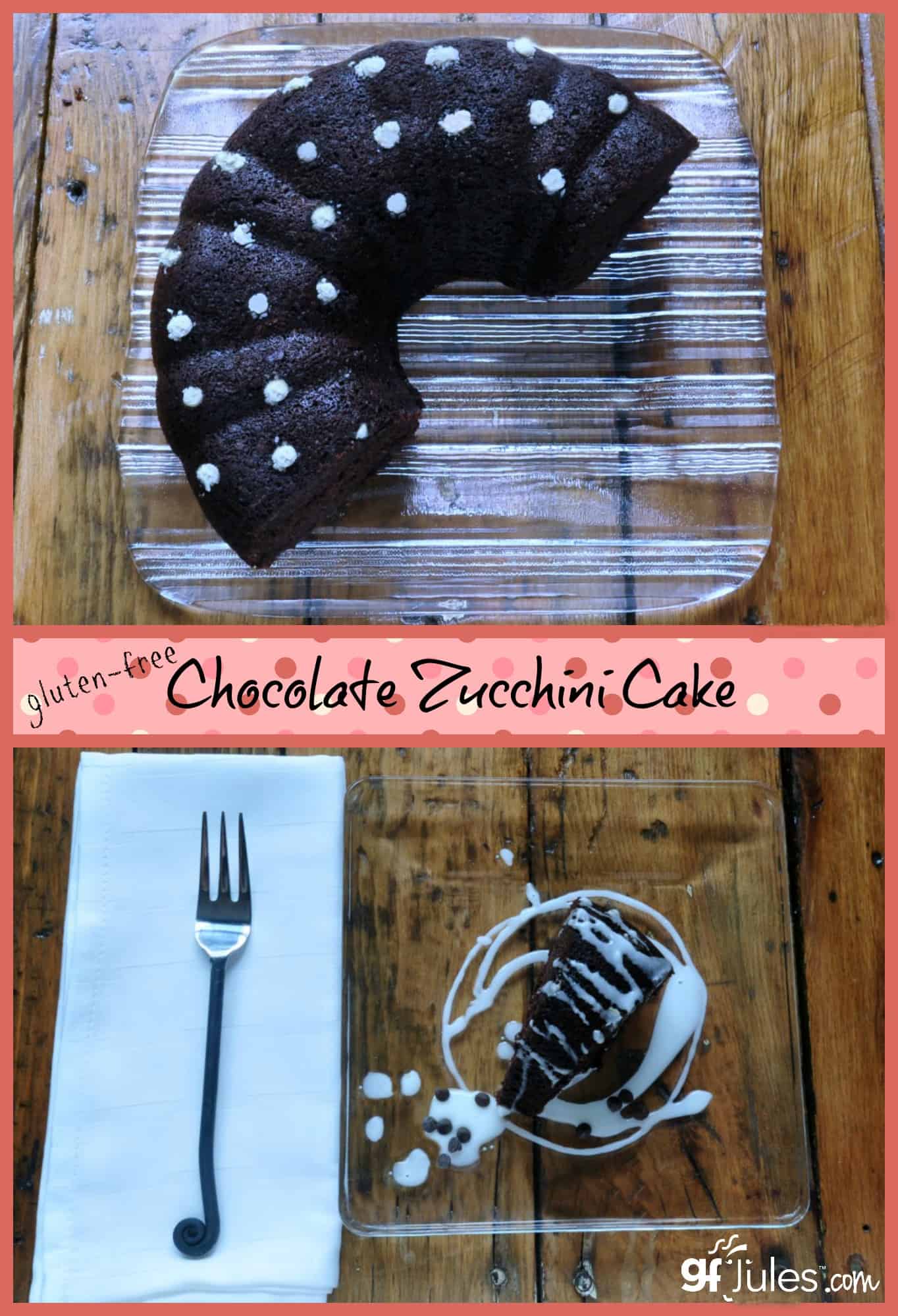 You might not think that zucchini and chocolate could marry so well, but just wait til you taste this amazing gluten-free cake! It's a match made in heaven! Gluten Free Chocolate Zucchini Cake-gfjules.com