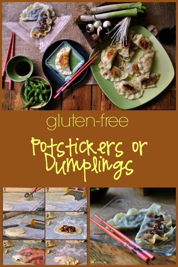 Gluten free potstickers or dumplings aren't likely to be found at your neighborhood Chinese restaurant, so make your own! It's easy with my gfJules Flour!