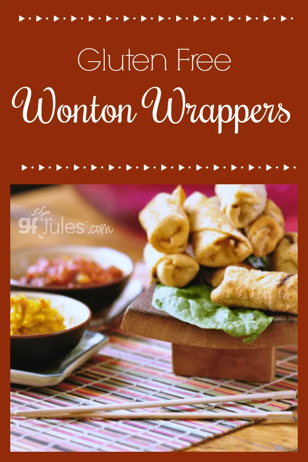 This easy gluten free wonton wrapper recipe is so versatile and easy to work with! Use this recipe to make gluten free egg rolls or other Chinese dumplings.