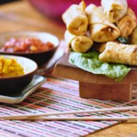 gluten free egg rolls are served