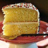 gluten free white cake on plate gfJules