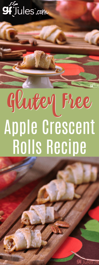 These little gluten free apple crescent rolls are super simple to make as bite-sized finger foods or larger rolls served with a dollop of ice cream.