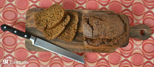 easy gluten free pumpkin bread banner - gfJules