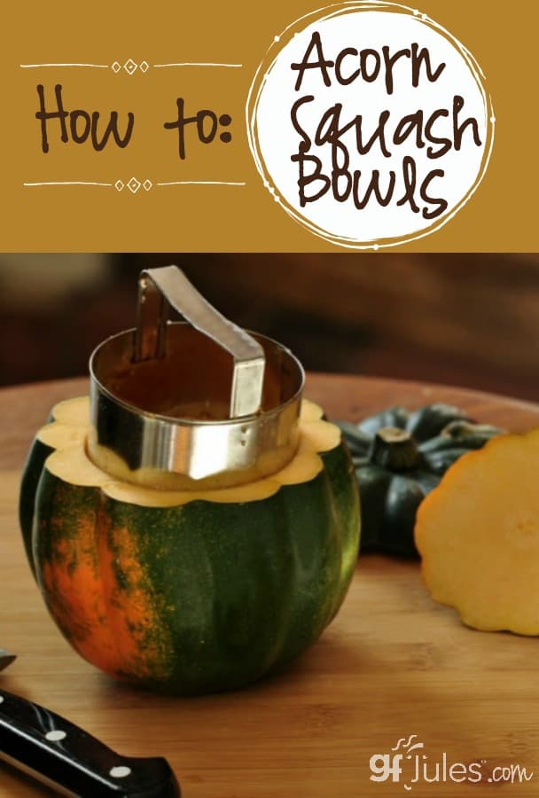 How to make Acorn Squash Bowls - this how-to is the easiest way to make homemade soups the showpiece on your table! In 40 minutes, these edible bowls are ready - see how! | gfJules