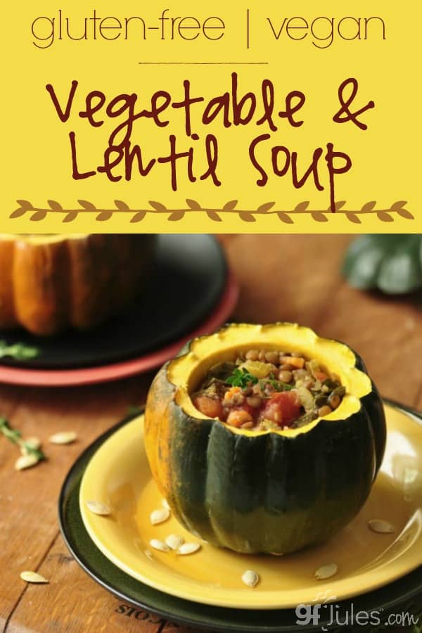 gluten free vegan Vegetable and Lentil Soup - gfJules