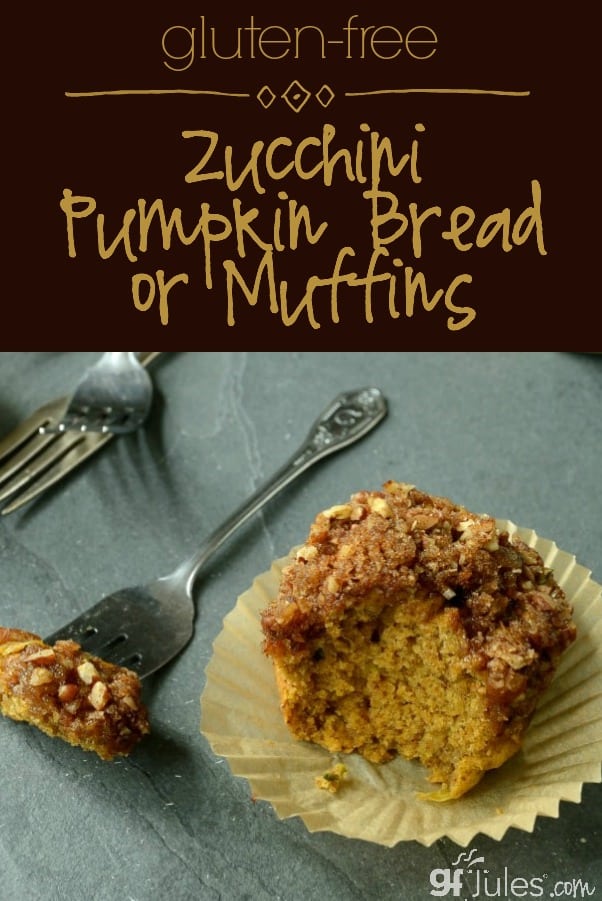 Gluten Free Zucchini Pumpkin Bread or Muffins - gfJules