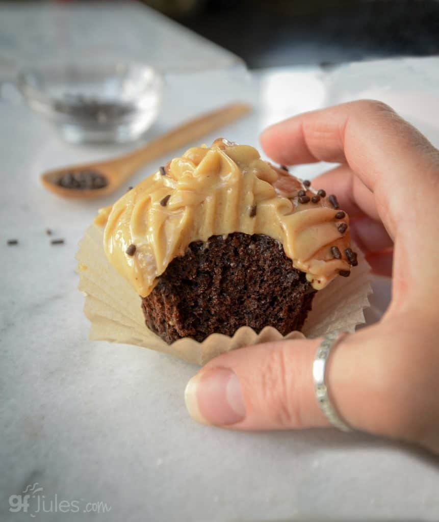 gluten free chocolate cupcake with sprinkles