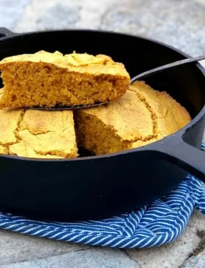 gluten free pumpkin cornbread slice