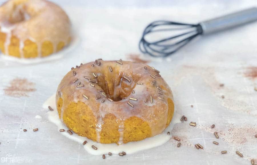 gluten free pumpkin pie donuts with sprinkles