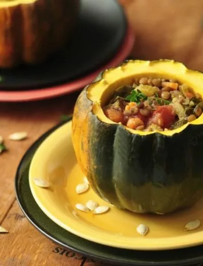 vegetable lentil soup in acorn squash bowl 1 - gfJules