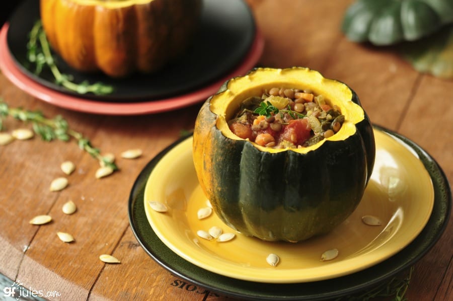 vegetable lentil soup in acorn squash bowl 1 - gfJules