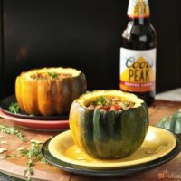 lentil soup in acorn squash with coors -- gfJules