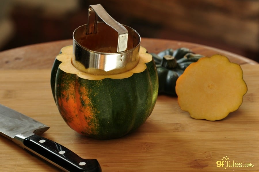 making acorn squash soup bowls - gfJules