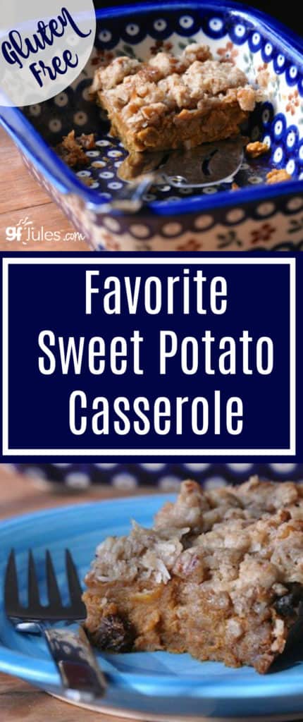 This light and fluffy gluten free sweet potato casserole can be enjoyed hot out of the oven or cold straight from the pan as leftovers!