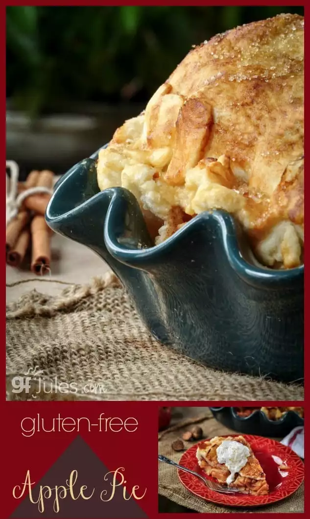 Gluten Free Apple Pie Recipe with amazing, tender, flaky homemade pie crust gfJules