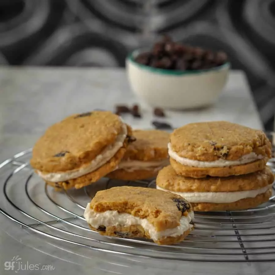 Gluten Free Little Debbie Oatmeal Cream Pies with bite