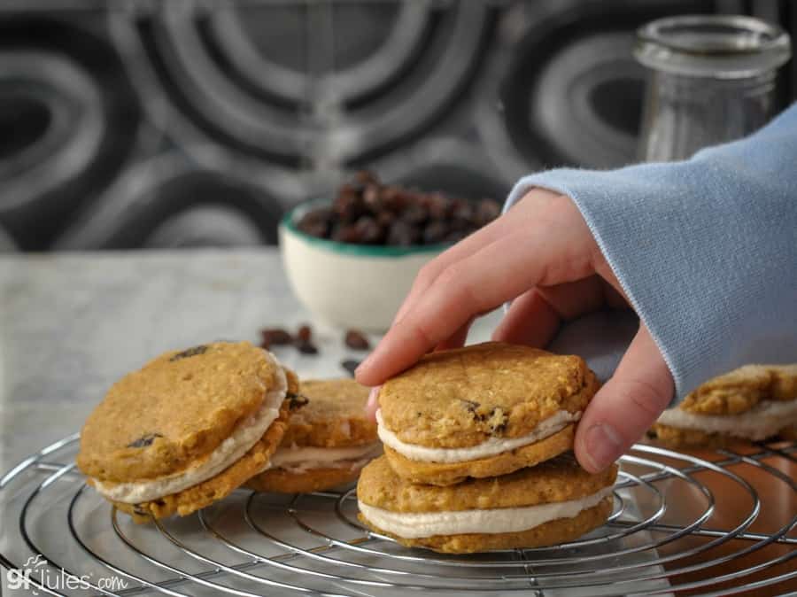 Gluten Free Little Debbie Oatmeal Cream Pies with reach gfJules