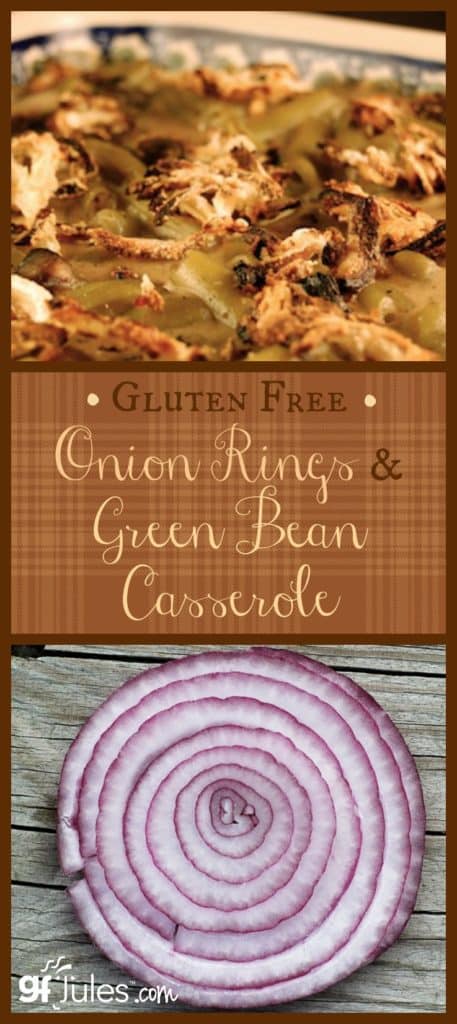 Gluten free onion rings and green bean casserole are two traditional favorite must-haves for the Thanksgiving table. These easy recipes make it possible!