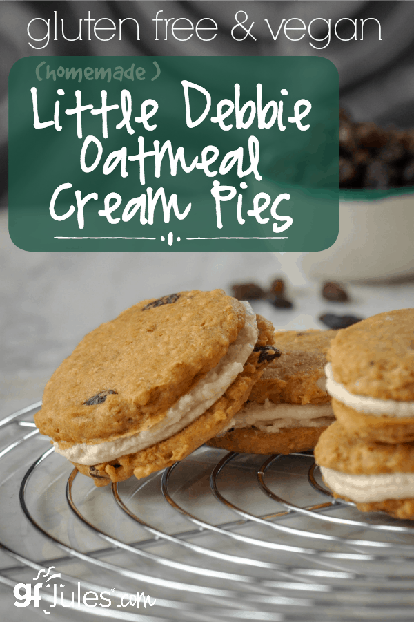 Homemade Gluten Free Little Debbie Oatmeal Cream Pies just like you remember, only better! #glutenfree #vegan gfJules