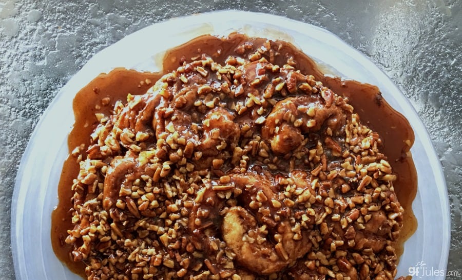 cinnamon sticky buns on platter