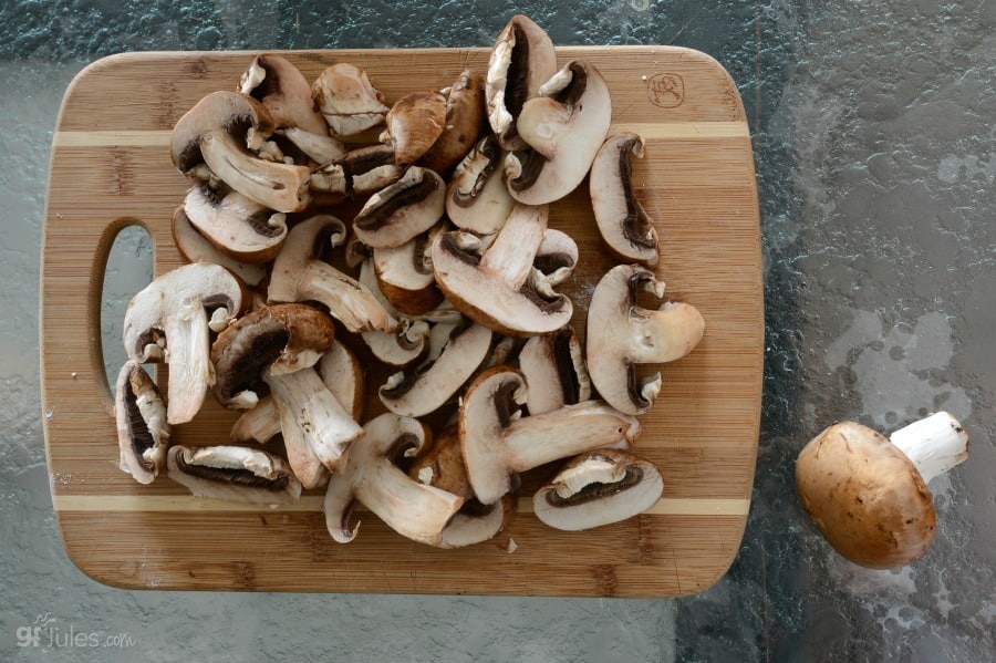 diced mushrooms