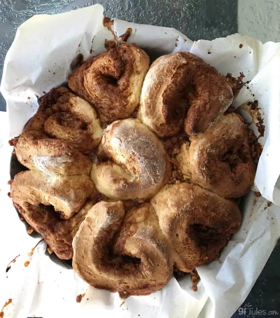 gluten free cinnamon sticky buns baked